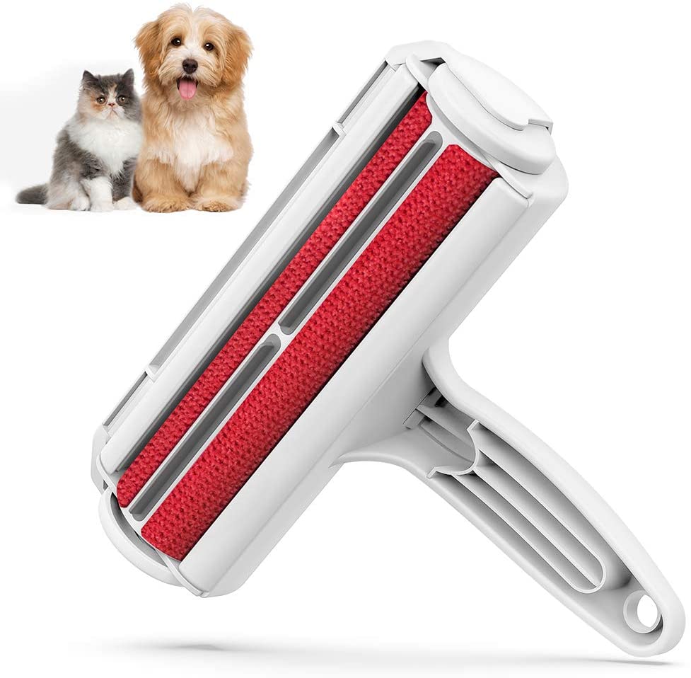 DELOMO Pet Hair Remover Roller – Dog & Cat Fur Remover with Self-Cleaning Base – Efficient Animal Hair Removal Tool – Perfect for Furniture, Couch, Carpet, Car Seat