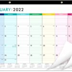 Desk Calendar 2022 – 18 Monthly Desk/Wall Calendar 2-in-1,16.8″ x 12″, January 2022 – June 2023, Thick Paper with Corner Protectors, Large Ruled Blocks – Colorful Lump