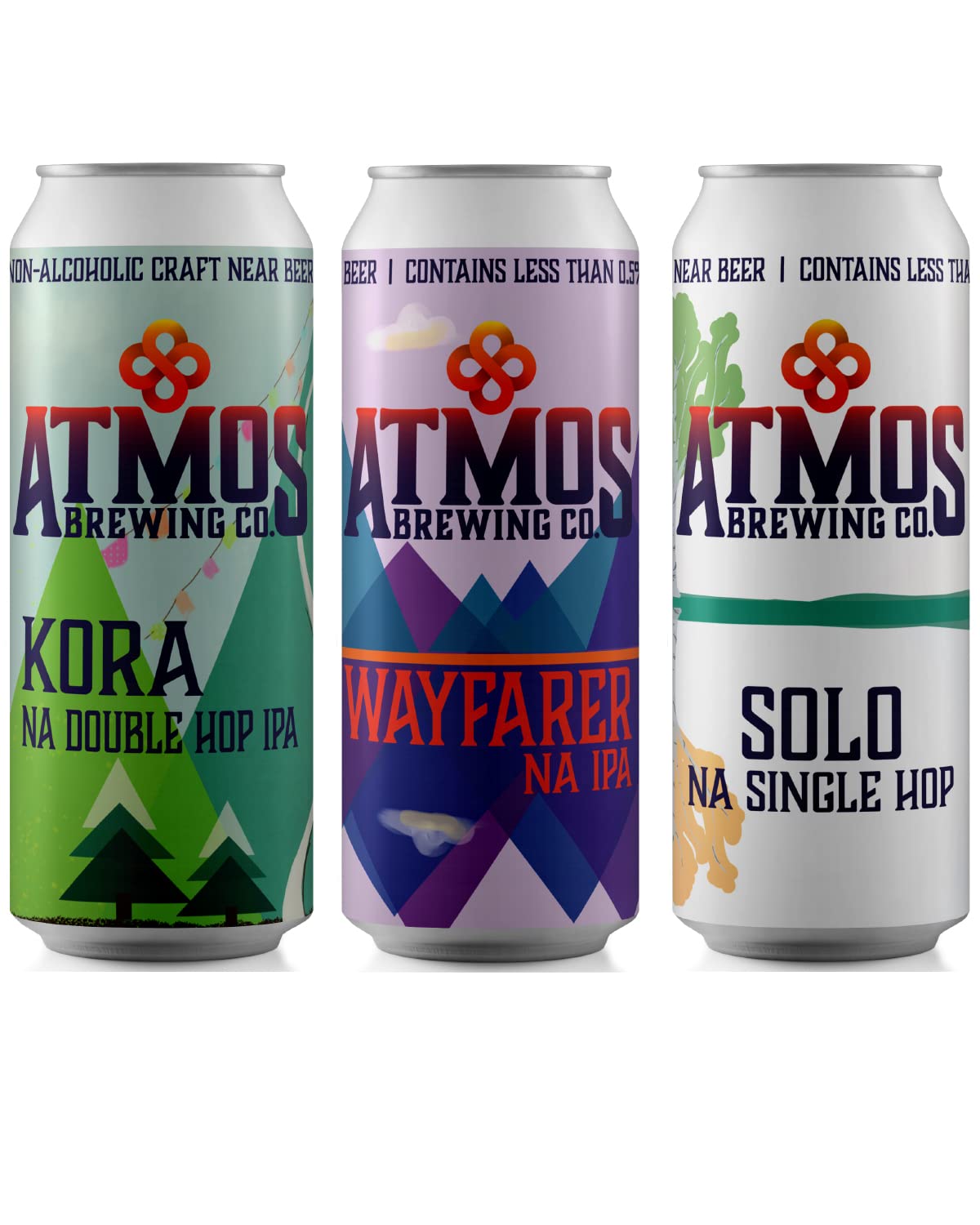 Atmos Brewing Non-Alcoholic (NA) Beer, 16 oz Cans, Craft Bre