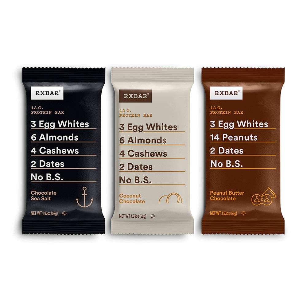 RXBAR, Chocolate Variety Pack 2.0, Protein Bar, High Protein Snack, Gluten Free, 1.83 oz, Pack of 24