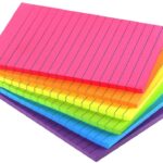 Lined Sticky Notes 4X6 in Bright Ruled Post Stickies Colorfu...