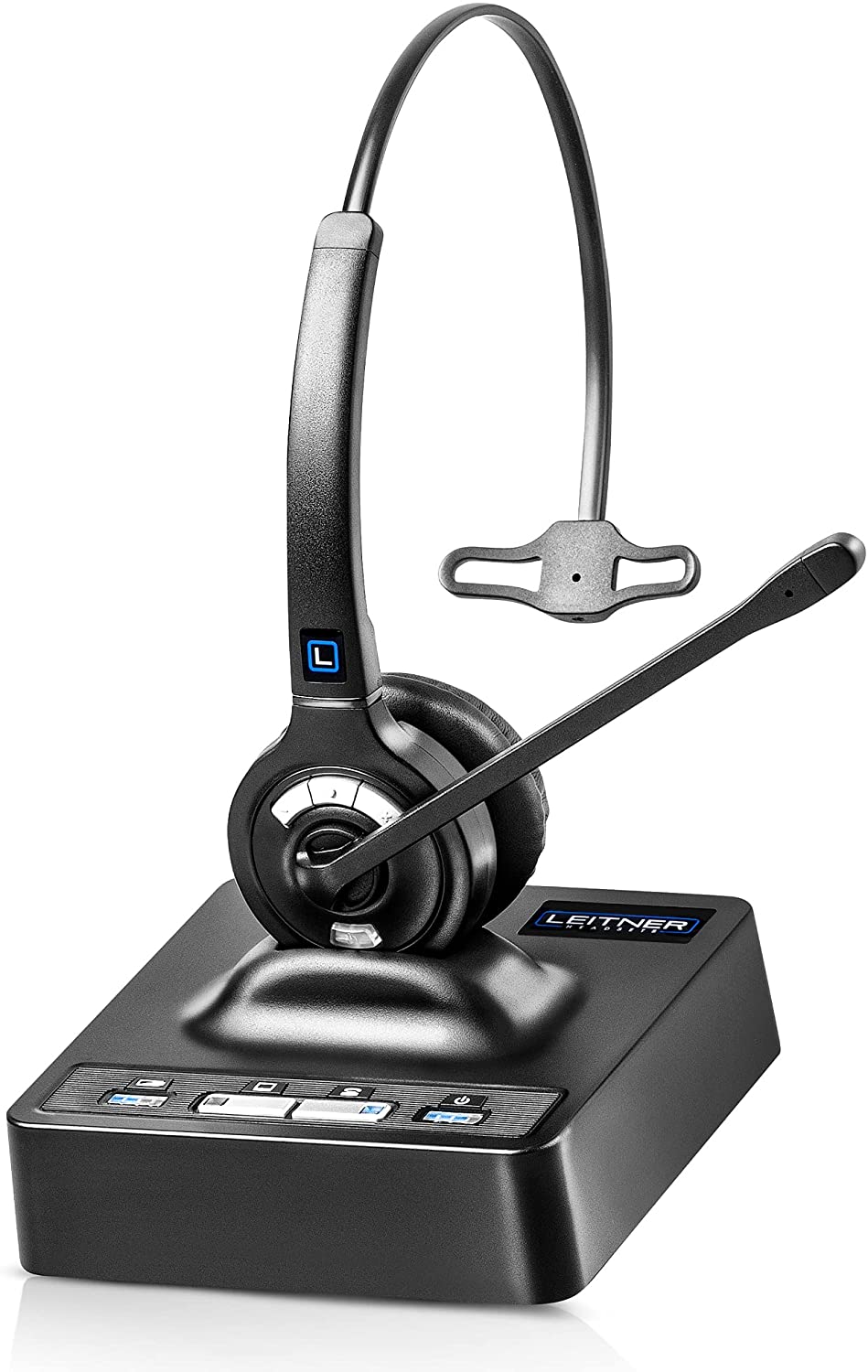 Leitner LH270 – Wireless Office Headset with Microphone for Telephone and Computer – Works with Avaya, Yealink, Polycom, Cisco, VoIP and 99% of Desk Phones and PC’s (USB and Phone Jack)