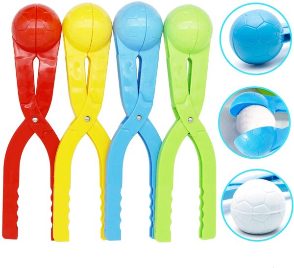 SupMLC Snowball Maker 4 Pack Snow Toys for Kids Snow Ball Fights Tool Kids Winter Outdoor Toys Snow Ball Clip Snow Games for Kids