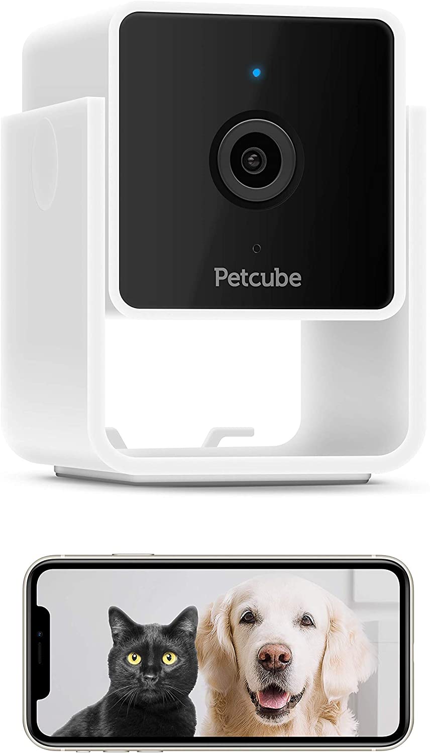 Petcube Cam Pet Monitoring Camera with Built-in Vet Chat for Cats & Dogs, Security Camera with 1080p HD Video, Night Vision, Two-Way Audio, Magnet Mounting for Entire Home Surveillance