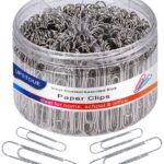 Paper Clips Non Skid,Medium and Jumbo Paper Clips (1.3 inch & 2.0 inch), Durable & Rustproof, Coated Paper Clip Great for Office School and Personal Use