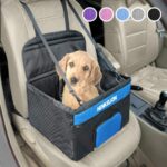 Henkelion Small Dog Car Seat, Dog Booster Seat for Car Front Seat, Pet Booster Car Seat for Small Dogs Medium Dogs Within 30 lbs, Reinforced Dog Car Booster Seat Harness with Seat Belt