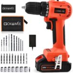 20V Cordless Drill with Brushless Motor – GOXAWEE Electric Screw Driver Set 33pcs Set with Nice Tool Bag (High Torque, 2-Speed, 10mm Automatic Chuck) for Home Improvement & DIY Project