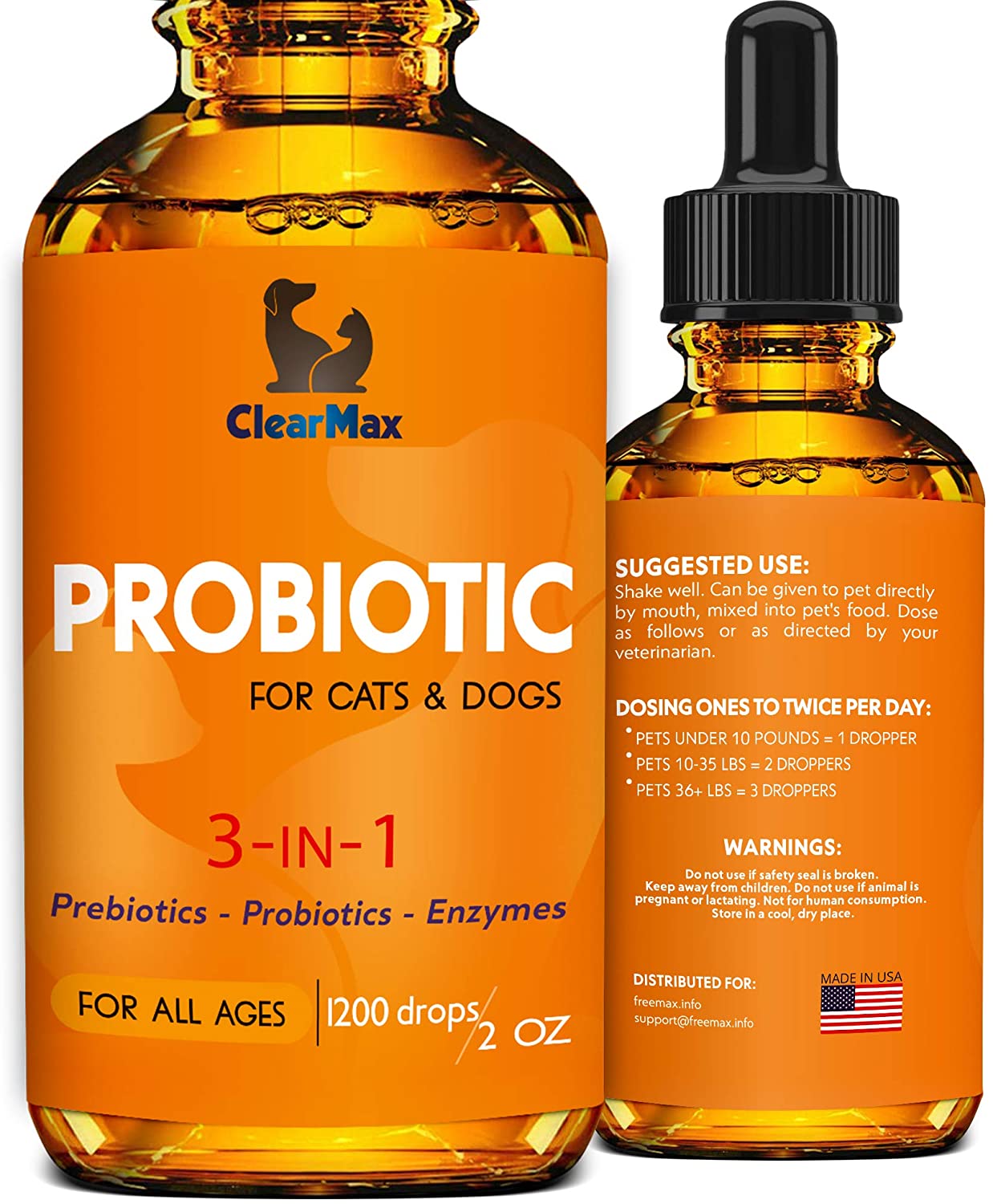 Probiotics for Dogs – Cat Probiotic – Great Dog Probiotics and Digestive Enzymes for Pet – Dog Digestive Enzymes & Prebiotic – Canine Probiotic – Probiotics for Cats – Puppy Probiotic