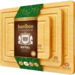 Bamboo Cutting Board Set with Juice Groove (3 Pieces) – Wood Cutting Boards for Kitchen, Wood Cutting Board Set, Kitchen Chopping Board for Meat (Butcher Block) Cheese and Vegetables