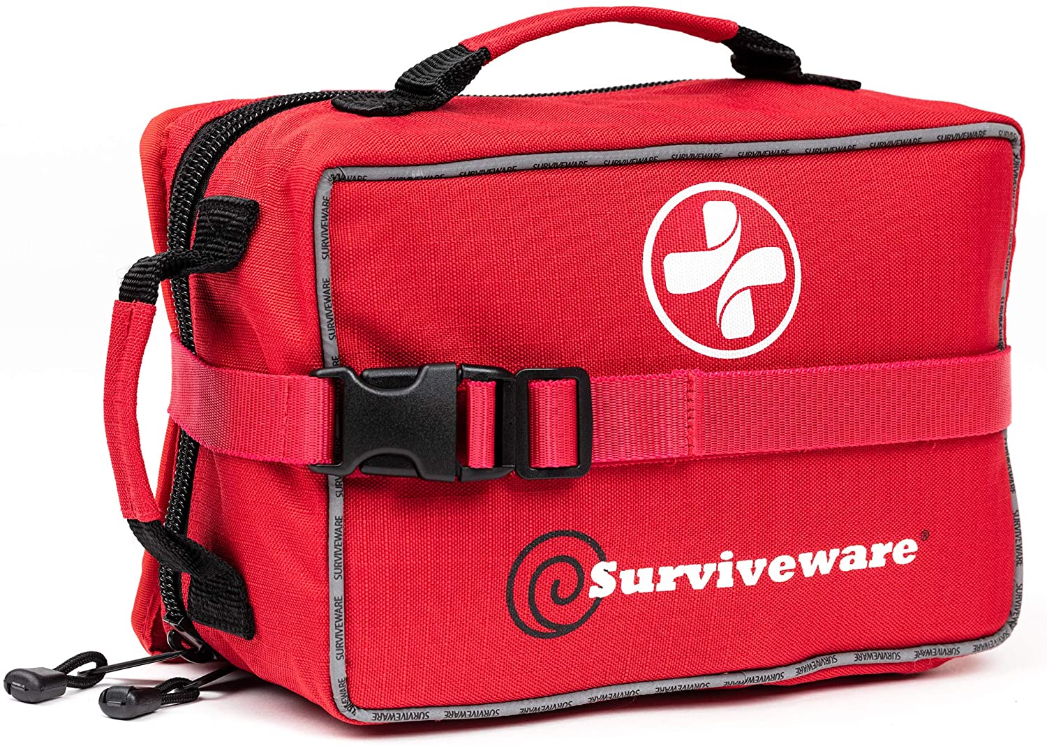 SURVIVEWARE Comprehensive Premium Large First Aid Kit and Bonus Mini Emergency Medical Kit for Trucks, Cars, Camping, Office and Sports and Outdoor Emergencies, 200 Pieces